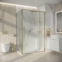 Душевое ограждение Niagara Nova 120x100 см NG-45-12ASG-A100SG-34, золото брашированное/прозрачное - фото 