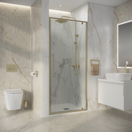 Душевая дверь Niagara Nova 90 см NG-45-9ASG, золото брашированное/прозрачное - фото 