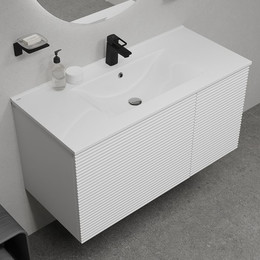 Тумба подвесная с раковиной Iddis Bild 100 см BIL10W0i95K, белый - фото 