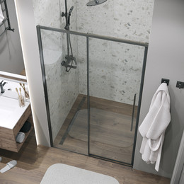 Душевая дверь Grossman Galaxy 140 см 100.K33.01.140.42.00, графит сатин/прозрачное - фото 