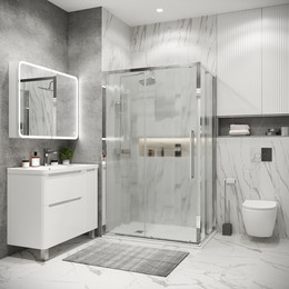 Душевое ограждение Grossman Cosmo 100x90 см 120.K33.02.1090.10.02, хром/шиншилла - фото 