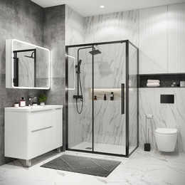 Душевое ограждение Grossman Cosmo 100x70 см 120.K33.02.1070.42.00, графит сатин/прозрачное - фото 