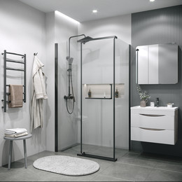 Душевое ограждение Grossman Pragma 110x90 см 120.K33.03.1190.42.00, графит сатин/прозрачное - фото 