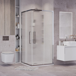 Душевое ограждение Grossman Cosmo 80x80 см 300.K33.02.8080.10.02, хром/шиншилла - фото 