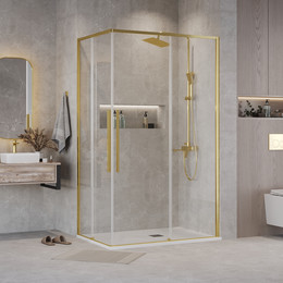Душевое ограждение Grossman Galaxy 120x80 см 300.K33.01.1280.32.00, золото сатин/прозрачное - фото 