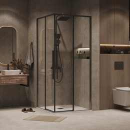 Душевое ограждение Grossman Galaxy 70x70 см 300.K33.01.7070.42.00, графит сатин/прозрачное - фото 