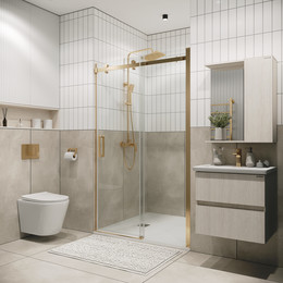 Душевая дверь Grossman Classic 120 см 100.K33.04.120.32.00, золото сатин/прозрачное - фото 