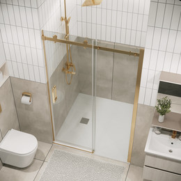 Душевая дверь Grossman Classic 100 см 100.K33.04.100.32.00, золото сатин/прозрачное - фото 