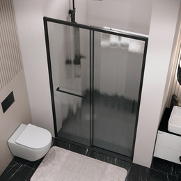 Душевая дверь Grossman Style 120 см 100.K33.05.120.21.02, чёрный матовый/шиншилла - фото 