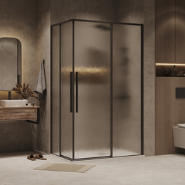 Душевое ограждение Grossman Galaxy 120x80 см 300.K33.01.12R80L.21.02, чёрный матовый/шиншилла - фото 