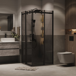 Душевое ограждение Grossman Classic 90x90 см 300.K33.04.9090.21.10, чёрный матовый/тонированное - фото 