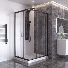 Душевое ограждение Taliente 120x90 см TA-09120-1CB, чёрный/прозрачное - фото 