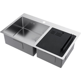 Кухонная мойка Omoikiri Akisame 86-2 Side IN 1,2 мм 4997021, Цвет производителя: нержавеющая сталь - фото 