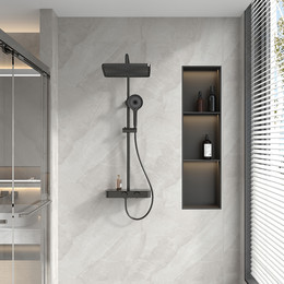 Душевая стойка Veconi FO-210-B-C4, чёрный матовый - фото 