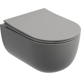 Унитаз подвесной безободковый Ceramicanova Modena Rimless CN6063MH с крышкой микролифт, серый матовый, Цвет производителя: тёмно-серый матовый - фото 