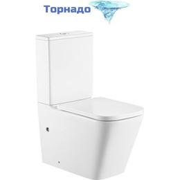 Унитаз-компакт безободковый Abber Rechteck AC1210T с крышкой микролифт, белый (система смыва Торнадо), Цвет производителя: белый - фото 