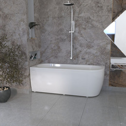 Ванна акриловая Радомир Вальс 3/4 170x75x63 см L (в комплекте каркас и сифон) - фото 