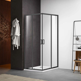 Душевое ограждение Aquatek 100x100 см AQ ARI KV 10020GM, оружейная сталь/прозрачное - фото 