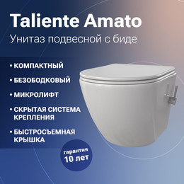 Унитаз-биде подвесной Taliente Amato AM25010 SMcromo с крышкой микролифт - фото 
