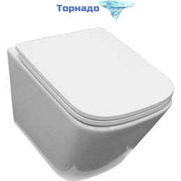 Унитаз подвесной безободковый Azario Armonia AZ-2403 с крышкой микролифт (Система смыва торнадо) - фото 
