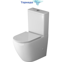 Унитаз-компакт безободковый Grossman GR-4407SQ с крышкой микролифт (Система смыва торнадо) - фото 