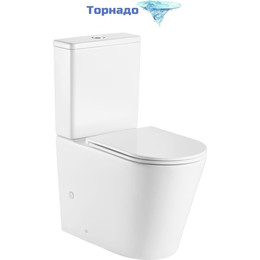 Унитаз-компакт безободковый Grossman GR-4449SQ с крышкой микролифт (Система смыва торнадо), Цвет производителя: белый - фото 