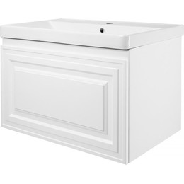 Тумба подвесная с раковиной AN Элен 80 см, белый матовый - фото 