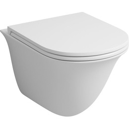 Унитаз подвесной безободковый Grossman GR-4412MS с крышкой микролифт, белый матовый, Цвет производителя: белый матовый - фото 