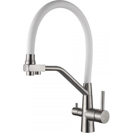 Смесители для кухни Ledeme L74855-3, нержавеющая сталь/белый - фото 