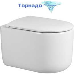 Унитаз подвесной безободковый Abber Bequem AC1129 с крышкой микролифт (система смыва Торнадо) - фото 