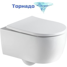 Унитаз подвесной Azario Nemi AZ-1293WH с крышкой микролифт (система смыва Торнадо) - фото 