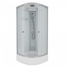 Душевая кабина Niagara Eco E90/26/MT 90x90х215 см, хром матовый, стекло матовое (безсиликоновая сборка) - фото 