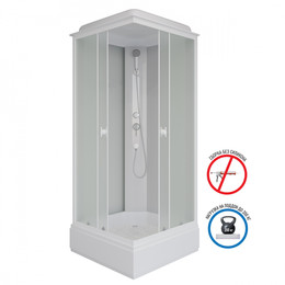 Душевая кабина Niagara Promo P90/26Q/MT 90х90х215 см, со средним поддоном (30см), с крышей, профиль белый, стекло матовое (безсиликоновая сборка) - фото 