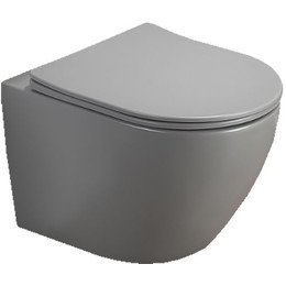 Унитаз подвесной безободковый Azario Grado AZ-0046 SP MH с тонкой крышкой микролифт, светло-серый - фото 