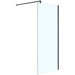 Душевая перегородка Azario Chicago Walk-in 80 см AZ-NAR6310 800 Black (стекло 8 мм) с кронштейном в комплекте, чёрный/прозрачное - фото 