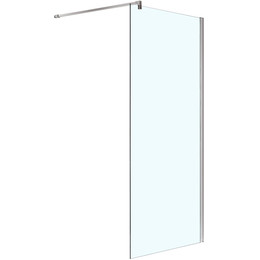 Душевая перегородка Azario Chicago Walk-in 80 см AZ-NAR6310 800 (стекло 8 мм) с кронштейном в комплекте, серебро/прозрачное - фото 