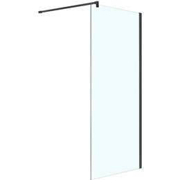 Душевая перегородка Azario Chicago Walk-in 90 см AZ-NAR6310 900 Black (стекло 8 мм) с кронштейном в комплекте, чёрный/прозрачное - фото 