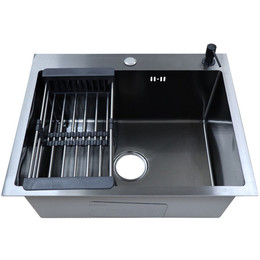 Кухонная мойка Azario Nicole AZB5050N (сифон, дозатор и коландер в комплекте) чёрный - фото 