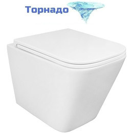 Унитаз подвесной безободковый Azario Pro PRO-002 UQ3 с тонкой крышкой микролифт (система смыва Торнадо) - фото 