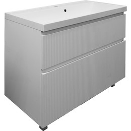 Тумба напольная с раковиной Azario Viola 100/2H 100 см CS00097146, белый матовый - фото 