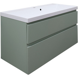 Тумба подвесная с раковиной Azario Viola 100/2H 100 см CS00097148, фисташковый - фото 