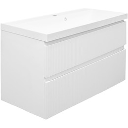 Тумба подвесная с раковиной Azario Viola 100/2H 100 см CS00097149, белый матовый - фото 