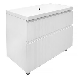 Тумба напольная с раковиной Azario Viola 100/2H 100 см CS00097146, белый матовый - фото 