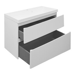 Тумба подвесная с раковиной Azario Viola 100/2H 100 см CS00097149, белый матовый - фото 