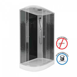 Душевая кабина Niagara 120x80 см NG-4512-14R BLACK, с мелким поддоном 13см, профиль матовый хром, стекло тонированное - фото 