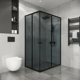 Душевое ограждение Niagara Eco 120x90 см NG-1129-14QT, профиль черный, стекло тонированное - фото 