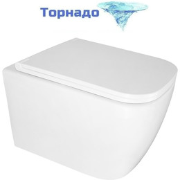 Унитаз подвесной безободковый Azario Legenda AZ-2305-AS с тонкой крышкой микролифт (Система смыва Торнадо) - фото 