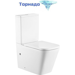 Унитаз-компакт безободковый Azario Terra AZ-6003-A с тонкой крышкой микролифт (Система смыва Торнадо) - фото 