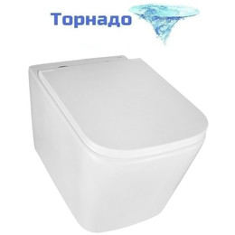 Унитаз подвесной безободковый Azario Cascad AZ-2303-A с тонкой крышкой микролифт (Система смыва Торнадо) - фото 