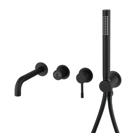 Смеситель для ванны Boheme Uno 464-3-B (со скрытой частью) чёрный - фото 